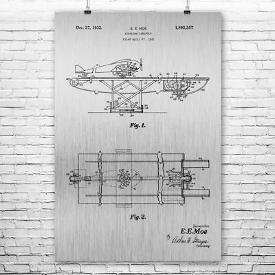 $46.95 • Buy Aircraft Carrier Catapult Poster Print Air Force Art US Navy Pilot Gift