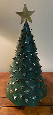 Vintage Metal Christmas Tree With Gold Star Holiday Decor • $39.65