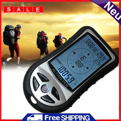 £14.59 • Buy Handheld Compass Altimeter Barometer Thermometer Weather Forecast Time