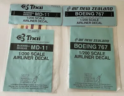 Pals Flight 1/200 Airliner Decal Sets Air New Zealand And Thai Airways • $8