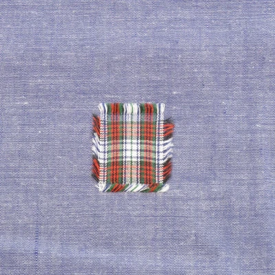 $22 • Buy Vintage Chambray Shirting Fabric Plaid Patch 2.6 YD Cotton Blend