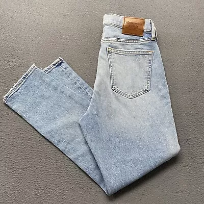 Abercrombie Fitch Jeans Mens 30x30 Blue Denim Button Fly Tapered Distress Preppy • $24.99