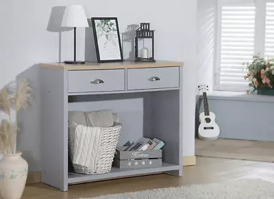 Wooden Console Hall Table Available In Grey/Oak Or White/Oak • £77.99