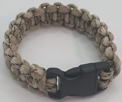 DESERT CAMO Tactical Paracord Bracelet Wrist Band Survival Military Army • £5.95