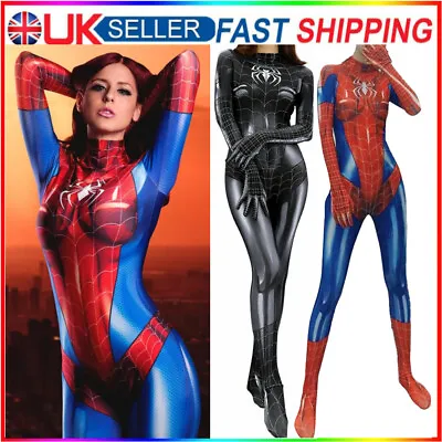 Spider-Woman Jumpsuit Cosplay Costume Spiderman Tights Fancy Dress Party Outfits • £5.60