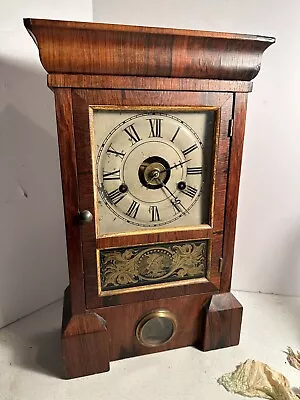 OLD ANTIQUE  SETH THOMAS BULLSEYE Mantel Shelf COTTAGE Clock Great Glass • $145