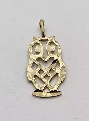 VINTAGE 14K YELLOW GOLD Owl PENDANT VERY PRETTY • $39.76