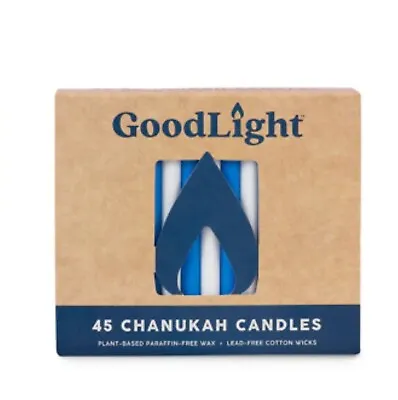 GoodLight Natural Candles 45 Paraffin-free Chanukah Hanukkah Candles Blue White • £9.99