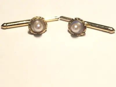 Vintage Pair Of Mikimoto 14K Yellow Gold Mother Of Pearl Shirt Studs Buttons. • $175