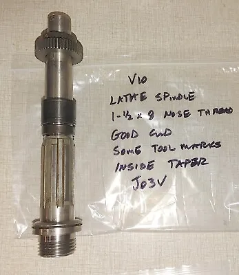 Emco Maximat V10 Lathe Headstock Parts: 1-1/2 X8 Spindle Ass'y J03V • $63