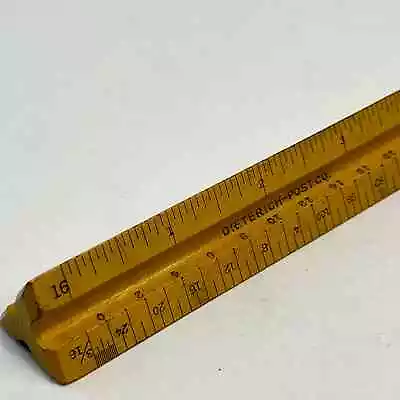 Vintage 12  Drafting Machine Scale Ruler Dieterich-Post CO. US ST D Triangle K • $8