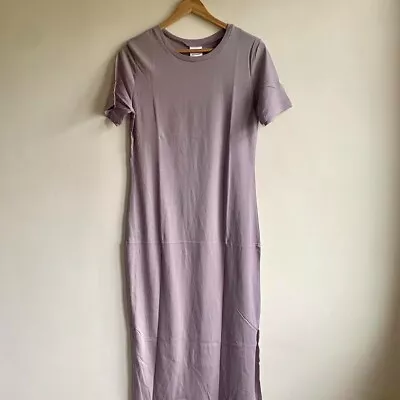 Maxi Dress Size Small T Shirt Jersey Side Split Slit Lilac New Spring Summer • £12