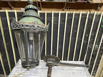 £695 • Buy Genuine Victorian Tall Cast Iron Ornated Lamp Post Complete With Lantern.