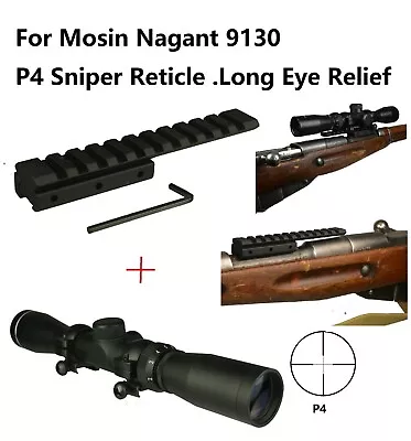 2-7X32 Long Eye Relief Scout Scope With Low Profile Mosin Nagant 91/30 Mount • $69.99