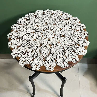 23  Vintage Hand Crochet Lace Doily Round Table Mats Flower Tablecloth Wedding • $12.19