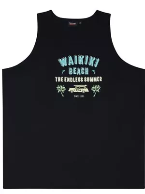 Espionage Beach Print Vest T405 Big Kingzsize 2xl3xl4xl5xl6xl7xl8xl • £15.99
