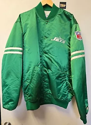 Vtg New York Jets Satin Jacket XL TALL Starter NFL Football • $249.99