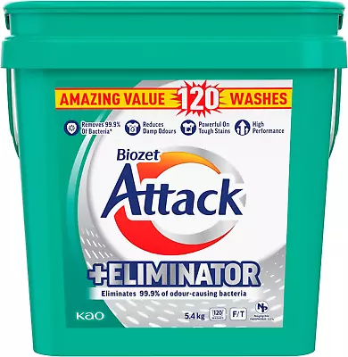 Biozet Attack Plus Eliminator Laundry Powder Detergent 5.4 Kilograms • $58.28