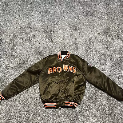 Vintage 90s Starter Cleveland Browns Satin Jacket 2XL • $120