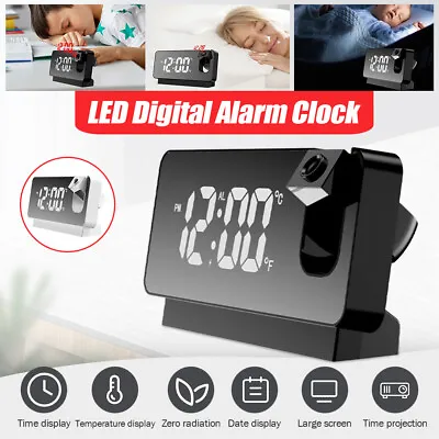 £16.99 • Buy LED Digital Projection Alarm Clock Temperature Date Snooze Ceiling Projector UK