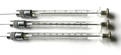 Lot 3 VICI Precision Sampling Pressure-Lok Syringes Blunt Tip 50ul 100ul 100ul • $50