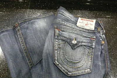 True Religion Ricky  Men's Jeans Soft Denim Distressed  38 X 34   Hard To Find • $9
