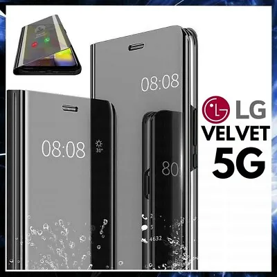 Hot Sale Case For LG VELVET 5G CLEAR VIEW FLIP Smart Mirror Luxury Stand Cover • $8.99