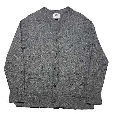 Old Navy Cardigan Sweater Men’s Large Gray Speckled Hipster Button Up Casual Y2K • $24.99