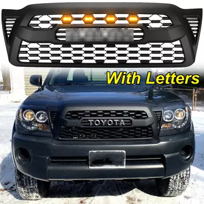 Front Grille For Tacoma 2005-2011 Bumper Hood Mesh Grill Matte Black W/Letters • $78.95