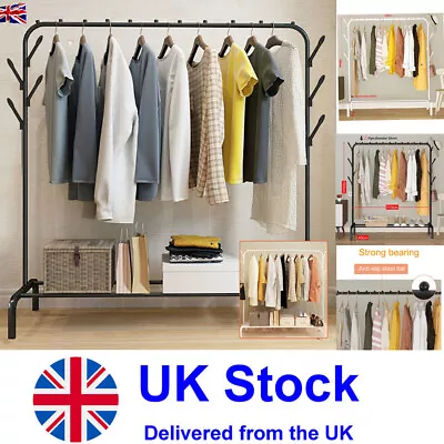 Heavy Duty Clothes Rail Rack Garment Hanging Display Stand Shoes Storage Shelves • £5.99