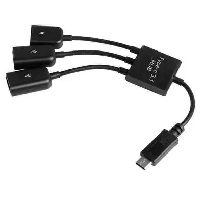 3 In 1 Type-C USB HUB MALE TO FEMALE And Double USB 2.0 Host OTG Adapter Cable • $11.01