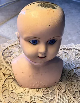 Antique Minerva Germany Metal Doll Bust With Glass Eyes Rare • $79