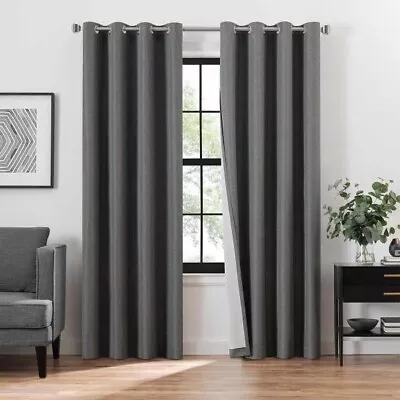 Eclipse Total Blackout Curtain Panels OSCAR GREY 52x84 Inch Magnetic 1 Pair New • $29.90