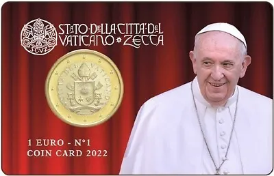 Vatican 1 EURO COIN CARD N. 1 - YEAR 2022 • $11.99