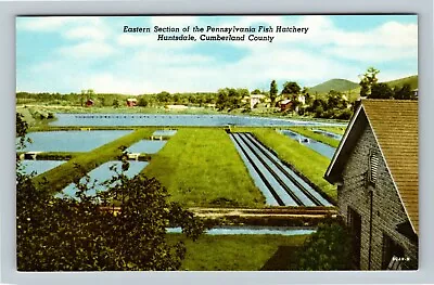 Huntsdale PA Fish Hatchery Ponds Cumberland County Chrome Pennsylvania Postcard • $7.99