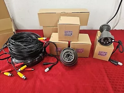 Lot Of Amcrest AMC960HDC 800TVL Standalone Dome Camera AMC960HBC & Cables • $59.99