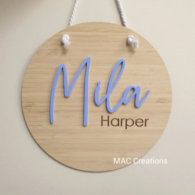 Wooden Birth Details Plaque - New Baby - Birth Announcement Baby Name Plaque • $22