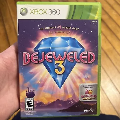 BEJEWELED 3 (Xbox 360) Video Game Bonus Game Included BEJEWELED BLITZ LIVE • $10.99