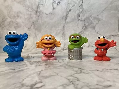Sesame Street Plastic Toys Cake Toppers Elmo  Cookie Monster Oscar Zoe 4 • $12.15