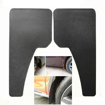 2PCS Black ABS Mudflaps Car Moulding Trim Mud Guards Carbon Fiber Style 43x21CM • $28.61