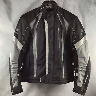 BKS Textile Motorcycle Jacket Size UK 42 Black & Grey Built In Protection VGC • $63.15