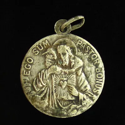 Vintage Sacred Heart Of Jesus Medal Catholic Saint Euphrasia Good Shepherd • $31.99