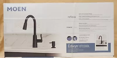 Moen Edwyn 87028BL  Pulldown Kitchen Faucet With Soap Dispenser Matte Black • $114.99