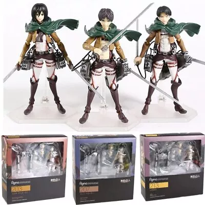 Attack On Titan PVC 213 Figma Action Figure Levi Eren Mikasa Ackerman Assemble • $28.99