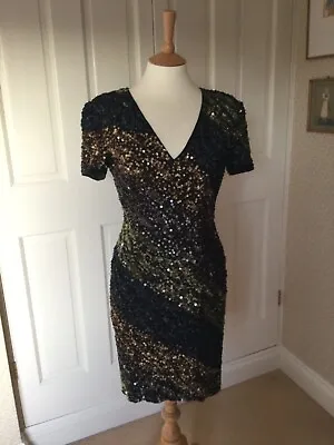 Caroline Charles Sequinned Party Cocktail Dress • £25