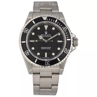 Rolex Submariner 14060 Steel Watch 40mm Case Black Dial With 18.5cm Strap • £7196