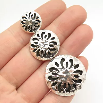 925 Sterling Silver Vintage Mexico Round Ornate Slide Pendant • $67.99