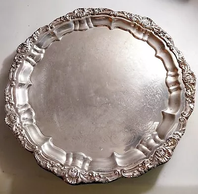 Vintage EPCA Silver Plate Old English Tray By Poole #5930  12  Footed Pie Server • $35