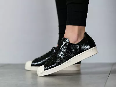 🔥ADIDAS ORIGINAL SUPERSTAR 80s -Women's (UK 4/EUR 36.5/US 5.5) Black Brand New  • £49.99