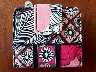 Vera Bradley Wallet Mocha Rouge Pattern Pockets For Bills Coins ID & Credit Crds • $22.95